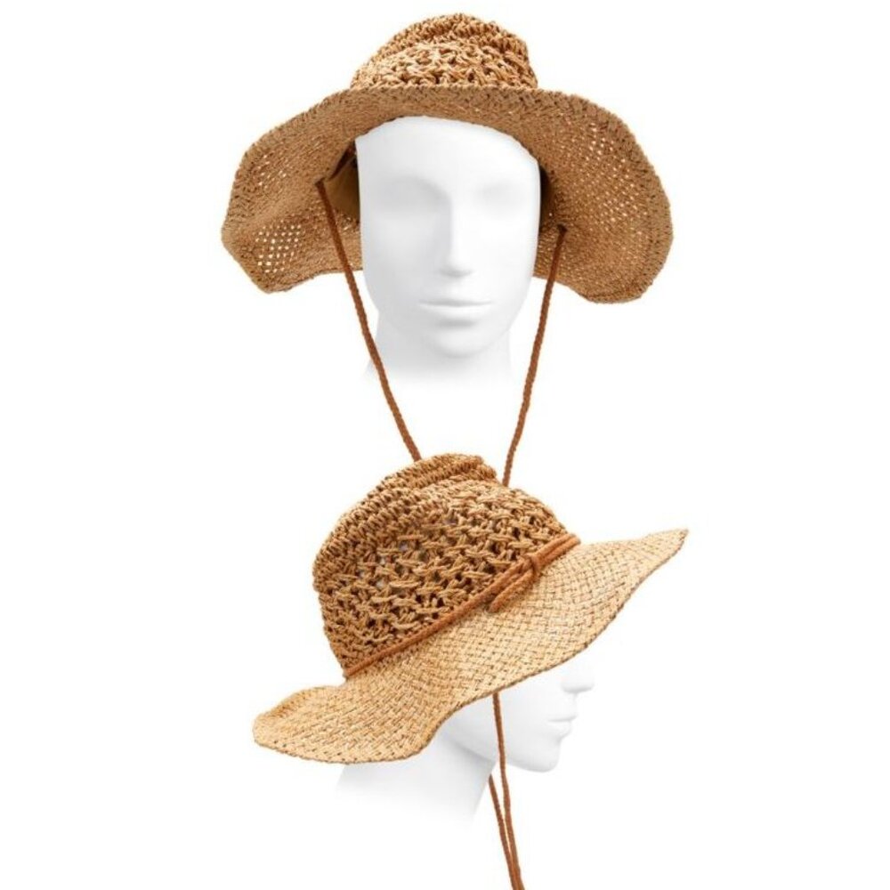 NEW Vince Camuto Crochet Woven Adjustable Braided Rope Bolo Pull Tie Western Hat